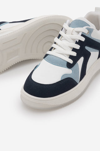 Kadın Sneaker Kalın Taban Spor Ayakkabı Aryan - Lacivert Süet