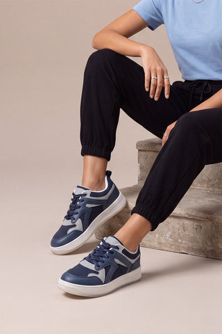 Kadın Sneaker Kalın Taban Spor Ayakkabı Aryan - Lacivert