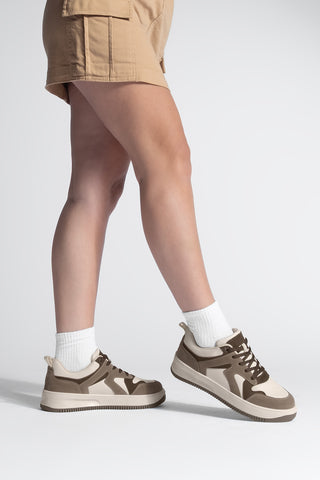 Kadın Sneaker Kalın Taban Spor Ayakkabı Aryan - Vizon