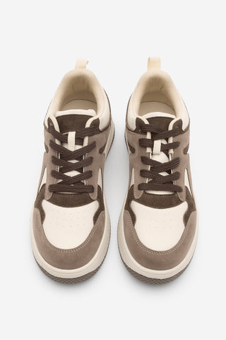 Kadın Sneaker Kalın Taban Spor Ayakkabı Aryan - Vizon