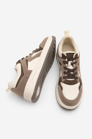 Kadın Sneaker Kalın Taban Spor Ayakkabı Aryan - Vizon