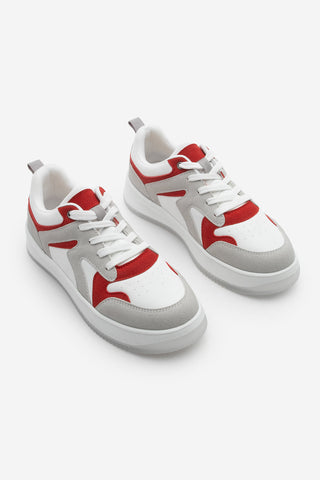 Kadın Sneaker Kalın Taban Spor Ayakkabı Aryan - Kırmızı