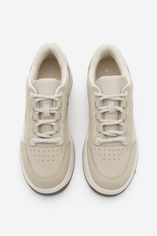 Kadın Sneaker Kalın Taban Spor Ayakkabı Loske - Bej Süet