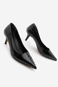 Kadın Stiletto Topuklu Ayakkabı Olfin - Siyah Croco