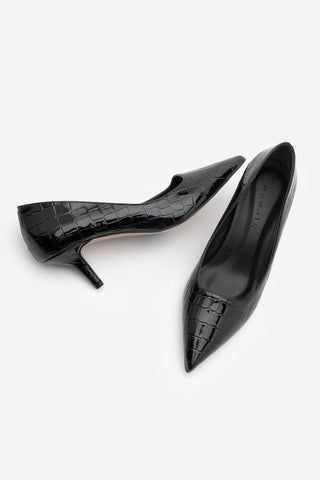 Kadın Stiletto Topuklu Ayakkabı Olfin - Siyah Croco