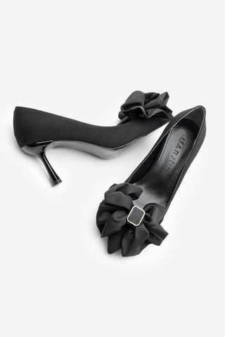 Kadın Stiletto Fiyonklu Topuklu Ayakkabı Zalus - Siyah