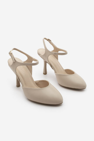 Kadın Stiletto Topuklu Ayakkabı Valfe - Bej