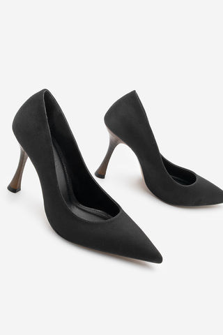 Kadın Stiletto Topuklu Ayakkabı Oplin - Siyah Süet