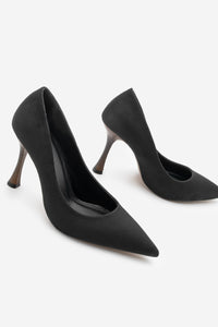 Kadın Stiletto Topuklu Ayakkabı Oplin - Siyah Süet