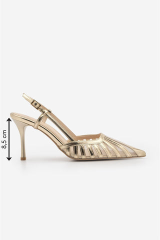 Kadın Stiletto Sivri Burun Klasik Topuklu Ayakkabı Sivon - Altın