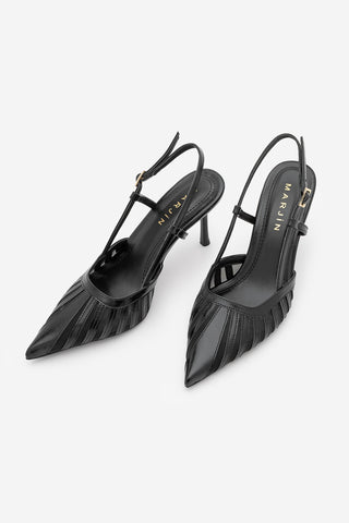 Kadın Stiletto Sivri Burun Klasik Topuklu Ayakkabı Sivon - Siyah