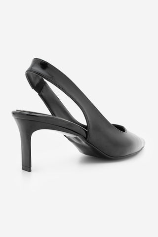 Kadın Stiletto Lastikli Klasik Topuklu Ayakkabı Cenvo - Siyah
