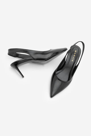 Kadın Stiletto Lastikli Klasik Topuklu Ayakkabı Cenvo - Siyah