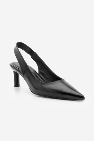 Kadın Stiletto Lastikli Klasik Topuklu Ayakkabı Cenvo - Siyah
