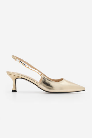 Kadın Stiletto Taşlı Topuklu Ayakkabı Zemora - Altın