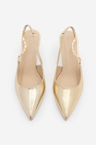 Kadın Stiletto Taşlı Topuklu Ayakkabı Zemora - Altın