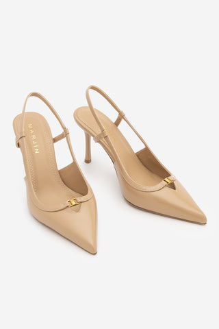 Kadın Stiletto Sivri Burun Klasik Topuklu Ayakkabı Osenta - Bej