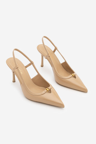 Kadın Stiletto Sivri Burun Klasik Topuklu Ayakkabı Osenta - Bej
