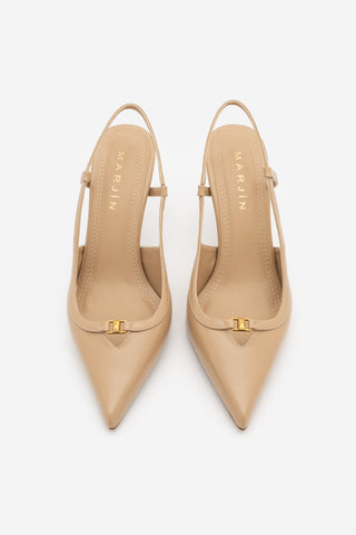 Kadın Stiletto Sivri Burun Klasik Topuklu Ayakkabı Osenta - Bej