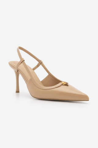 Kadın Stiletto Sivri Burun Klasik Topuklu Ayakkabı Osenta - Bej