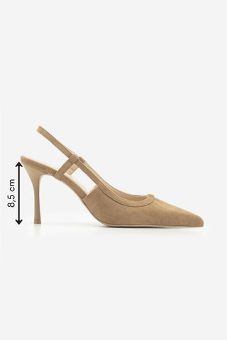 Kadın Stiletto Sivri Burun Klasik Topuklu Ayakkabı Osenta - Camel Süet