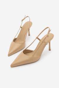 Kadın Stiletto Sivri Burun Klasik Topuklu Ayakkabı Tandor - Bej