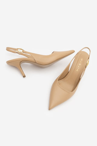 Kadın Stiletto Tokalı Topuklu Ayakkabı Henka - Bej
