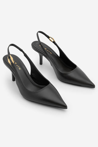 Kadın Stiletto Tokalı Topuklu Ayakkabı Henka - Siyah