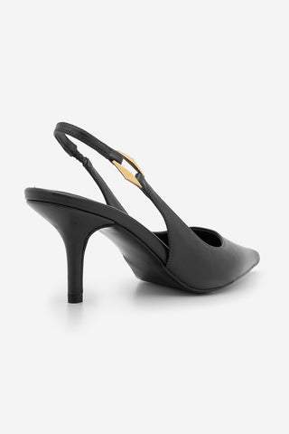 Kadın Stiletto Tokalı Topuklu Ayakkabı Henka - Siyah