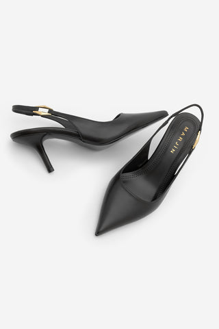 Kadın Stiletto Tokalı Topuklu Ayakkabı Henka - Siyah