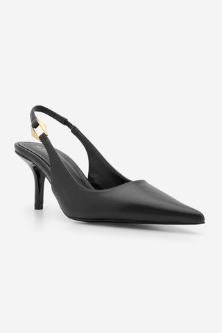 Kadın Stiletto Tokalı Topuklu Ayakkabı Henka - Siyah