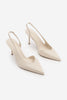 Kadın Stiletto Sivri Burun Topuklu Ayakkabı Esvin - Ekru