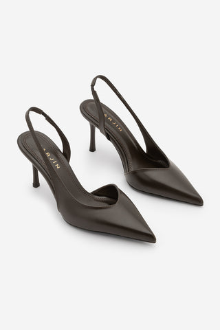 Kadın Stiletto Sivri Burun Topuklu Ayakkabı Esvin - Kahve