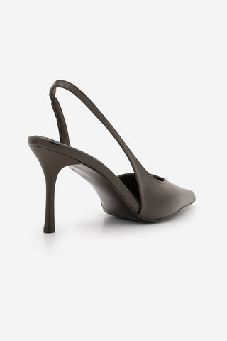 Kadın Stiletto Sivri Burun Topuklu Ayakkabı Esvin - Kahve