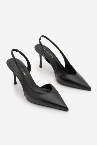 Kadın Stiletto Sivri Burun Topuklu Ayakkabı Esvin - Siyah