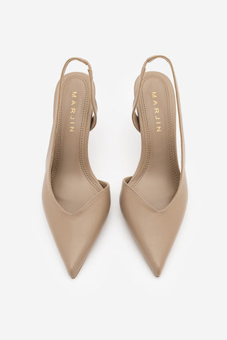Kadın Stiletto Sivri Burun Topuklu Ayakkabı Esvin - Vizon