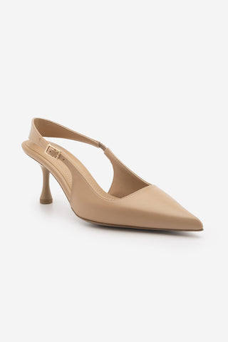 Kadın Stiletto Sivri Burun Klasik Topuklu Ayakkabı Riyona - Bej