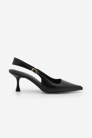 Kadın Stiletto Sivri Burun Klasik Topuklu Ayakkabı Riyona - Siyah