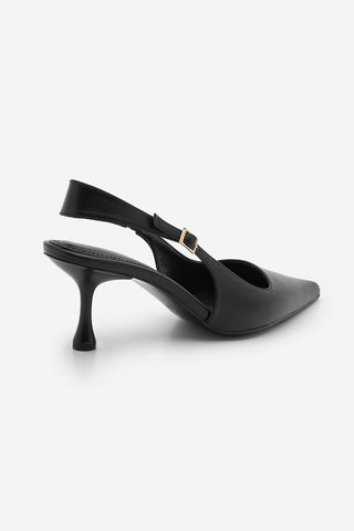 Kadın Stiletto Sivri Burun Klasik Topuklu Ayakkabı Riyona - Siyah