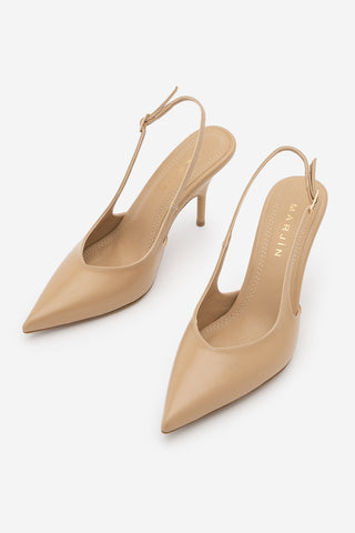 Kadın Stiletto Sivri Burun Klasik Topuklu Ayakkabı Fesro - Bej