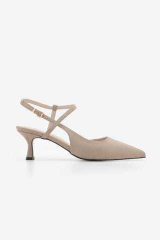 Kadın Stiletto Topuklu Ayakkabı Livam - Bej Süet