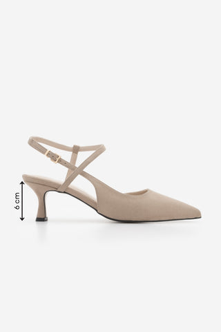 Kadın Stiletto Topuklu Ayakkabı Livam - Bej Süet