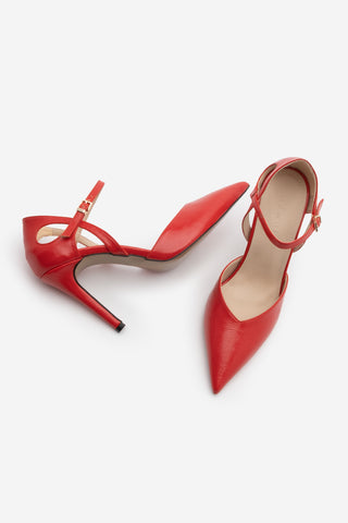 Kadın Stiletto Topuklu Ayakkabı Tubin - Kırmızı Rugan