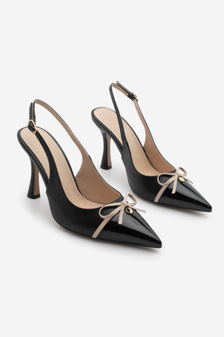 Kadın Stiletto Fiyonklu Topuklu Ayakkabı Ferosa - Siyah