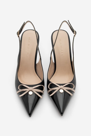 Kadın Stiletto Fiyonklu Topuklu Ayakkabı Ferosa - Siyah