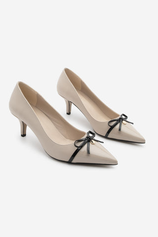 Kadın Stiletto Fiyonklu Topuklu Ayakkabı Ondes - Bej