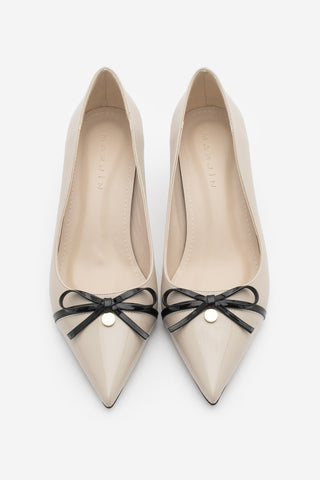 Kadın Stiletto Fiyonklu Topuklu Ayakkabı Ondes - Bej