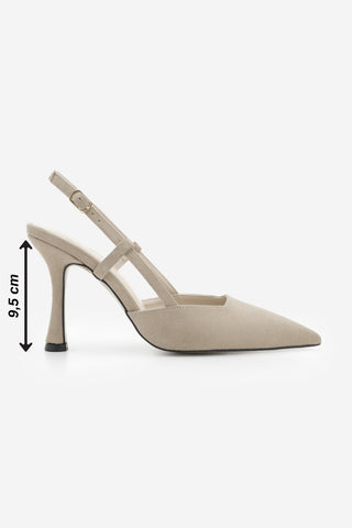 Kadın Klasik Topuklu Ayakkabı Reney - Bej Süet