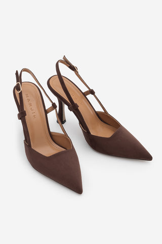 Kadın Klasik Topuklu Ayakkabı Reney - Kahve Süet