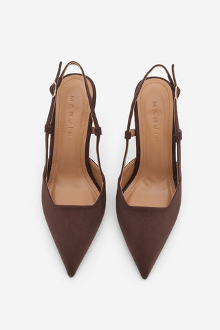 Kadın Klasik Topuklu Ayakkabı Reney - Kahve Süet